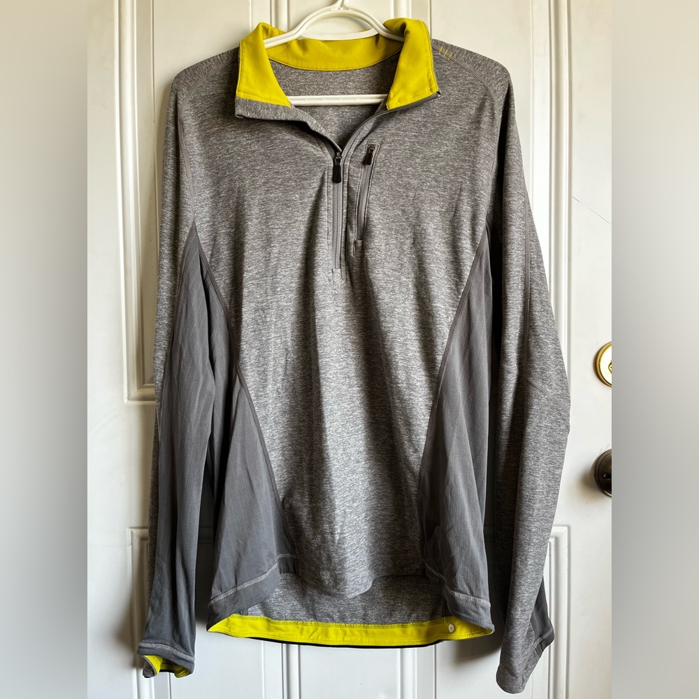 Lululemon | Grey & Yellow 1/4 Zip Sweater